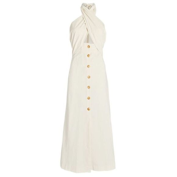 NANUSHKA Soffio Cut-Out Midi Halter Dress